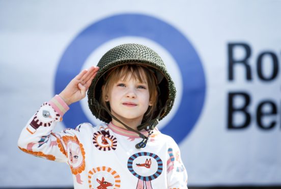 Gabrielle McCann, 7, from Edinburgh at the RAF Benevolent Funds fundraiser at Broomhall House, Dunfermline.