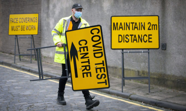 The walk-through Covid testing centre in Dundee in October.