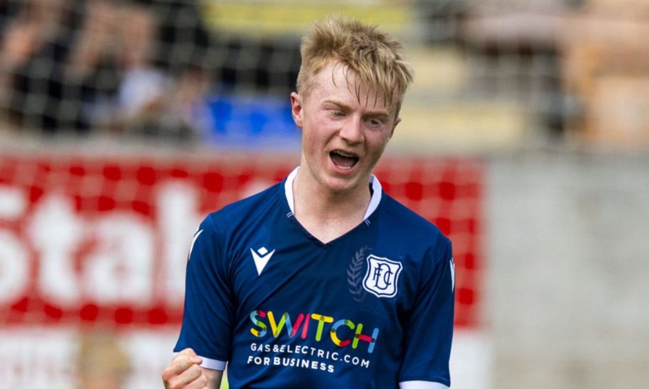 A young Lyall Cameron pictured for Dundee in 2019.