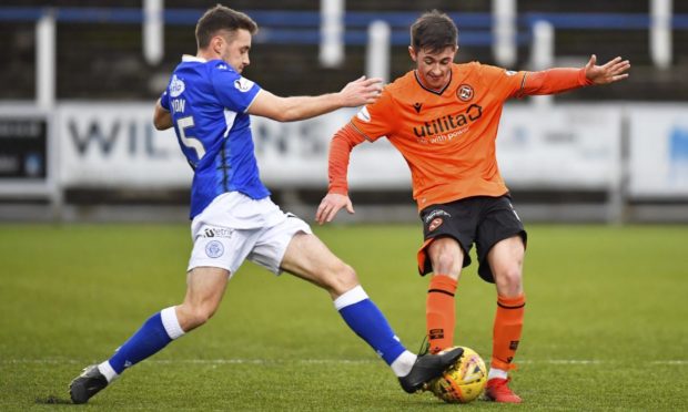 Dundee United youngster Declan Glass in action against Queen of the South last season.