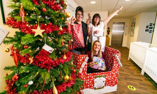 Gemma Brown, front,, with Kelly Rodgers, left, and Pauline Buchan,