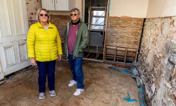 Kate and Steve Hampshaw's Kinglassie home was devastated in the flood.