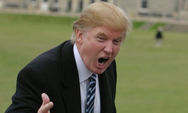 Multi-millionaire Donald Trump delivers his famous ‘You’re fired’ line at St Andrews