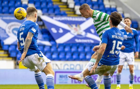 Celtic's Leigh Griffiths scores to make it 1-0 for Celtic against St Johnstone.