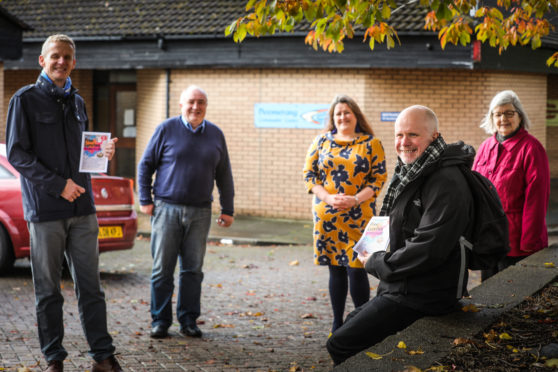 Stobswell Forum chairman Colin Clement, Boomerang centre manager Neil Ellis, Fairness spokesperon Lynne Short, Maryfield Community Officer Stuart Fairweather and City Centre and Harbour Community Council secretary Sheena Wellington.