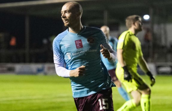 Craig Wighton after scoring the Hearts winner at Arbroath.
