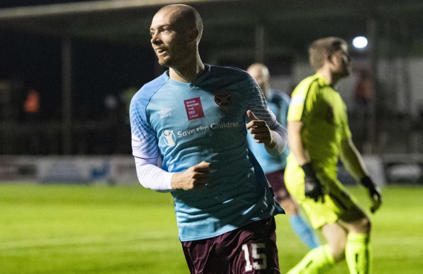 Craig Wighton after scoring the Hearts winner at Arbroath earlier in the season.