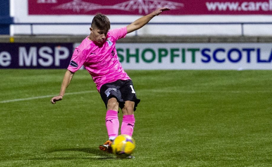Inverness playmaker Kai Kennedy sends his penalty kick wide of the post.