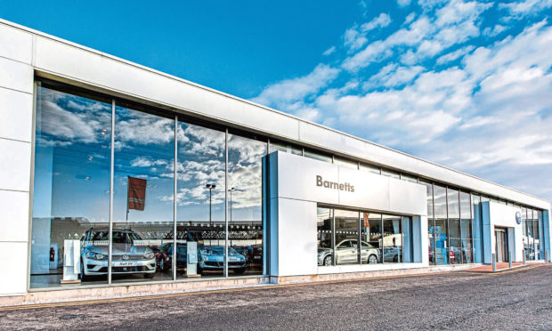 The Barnetts Volkswagen showroom at the group's headquarters on Riverside Drive, Dundee.