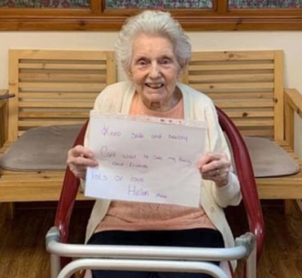Mr Wightman's late mother Helen sent a message to family from her care home in Leven.
