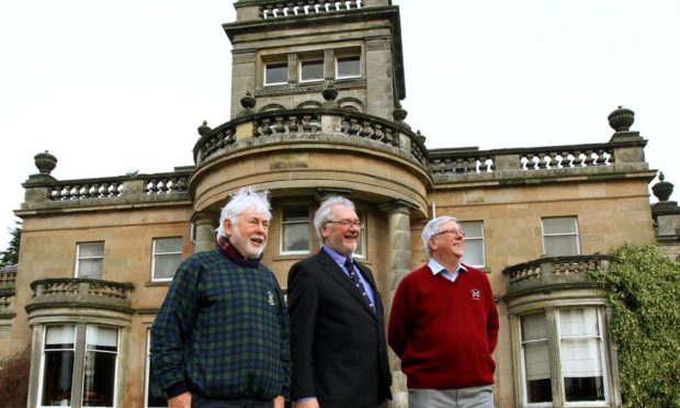 Bruce Currie., Malcolm Turner and Rob Kelly at the Letham Grange Golf Course in February 2018.