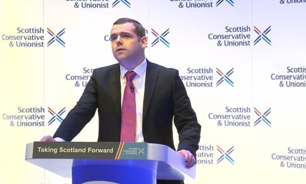 Douglas Ross addressing conference on Saturday