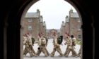 Fort George  Army Closure
Black Watch march through 
MOD closure threatened base Fort George at Ardersier near Inverness
PIC   Trevor Martin