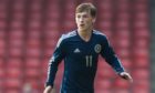 Ryan Gauld in action for Scotland under-21s.