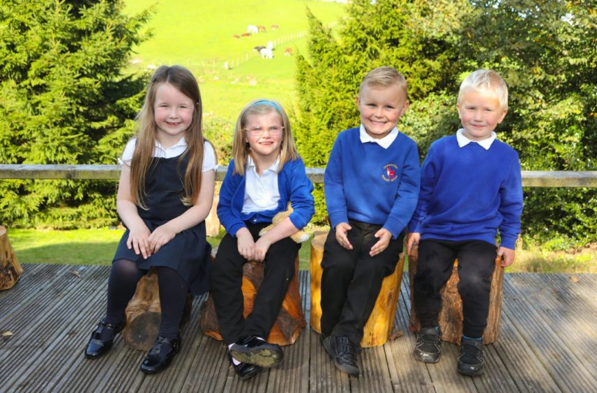 Craigrothie Primary School P1 pupils Ginny Hewitt, Emma Davidson, Oscar Bradbury and Jacob McMonagle.