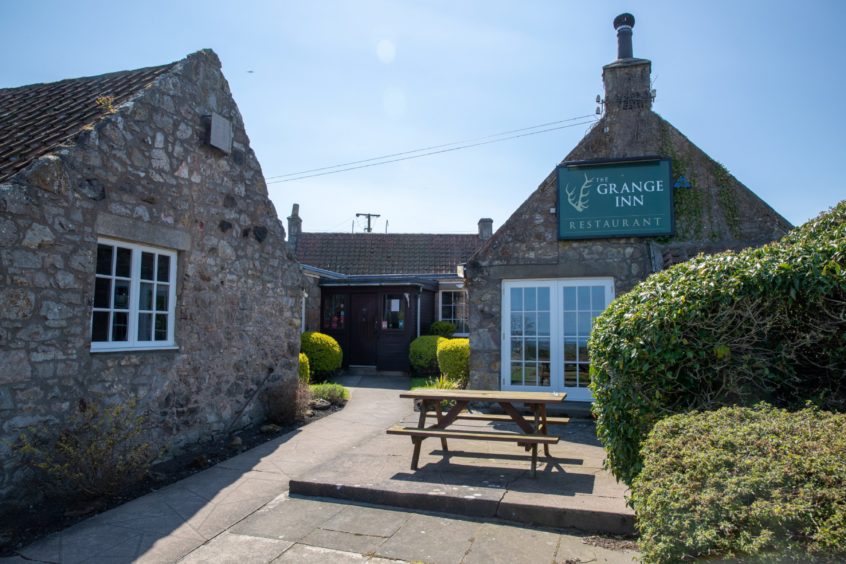 The outside seating area of the Grange Inn restaurant