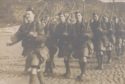 World War I hero Sergeant John Lumsden, from Cupar  leading follow Black Watch soldiers in a march.