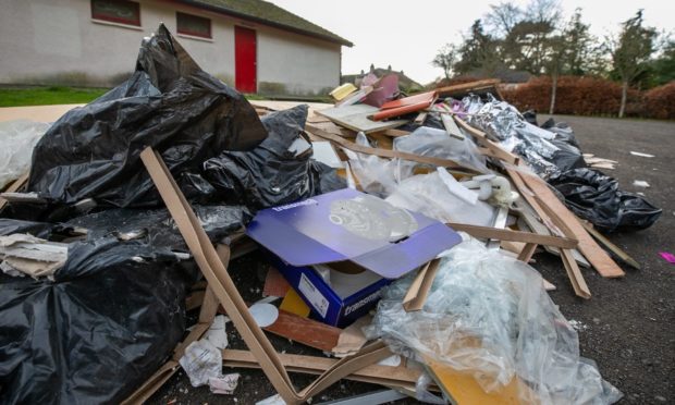 Rubbish dumped beside Davie Park in Rattray
