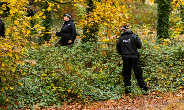 Police activity searching Reres Park, Monifieth Road on Monday morning