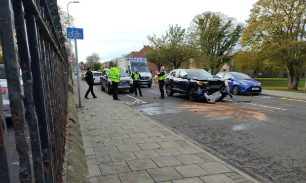 A car and van were involved in the crash. Pic: Gordon Cook.