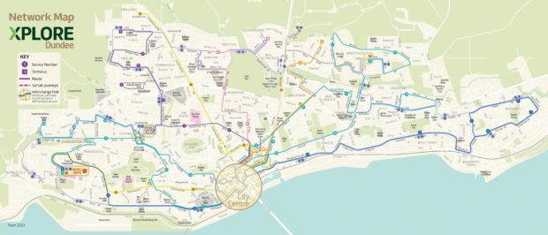 The revised bus network announced by Xplore late last year.