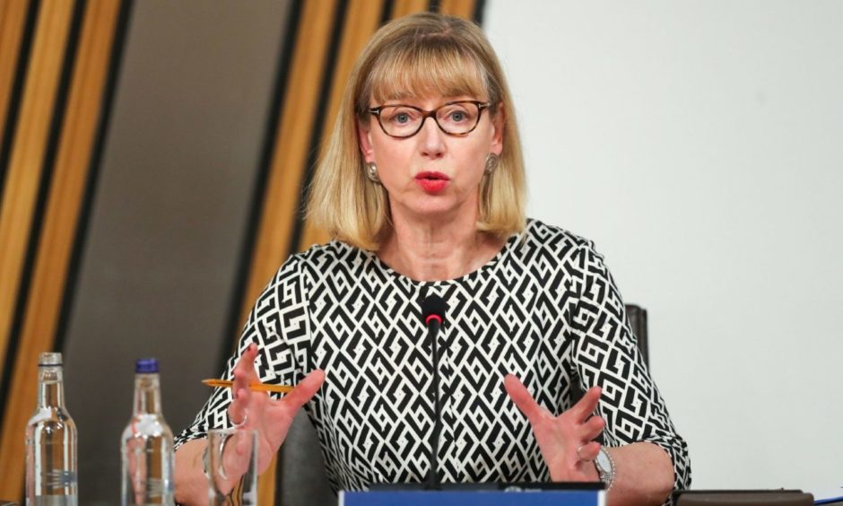 Permanent Secretary Leslie Evans gives evidence to a Scottish Parliament committee, at Holyrood in Edinburgh, examining the handling of harassment allegations against former first minister Alex Salmond.