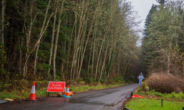 The road between Forgandenny and Ardargie is still closed.