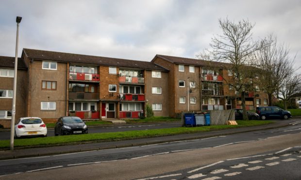 The street and flats where the incident took place in Kennoway.