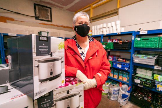 Donor Linda Millar at Perth Foodbank.