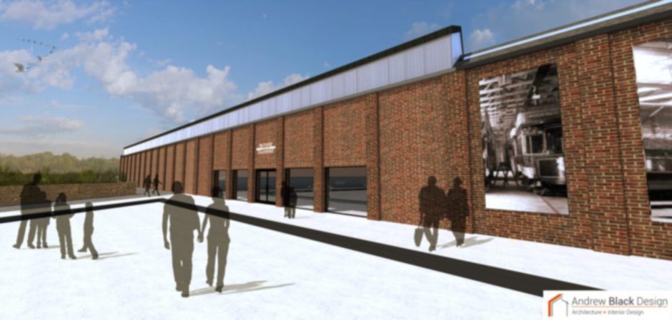 Artist impression of exterior of new Dundee Museum of Transport