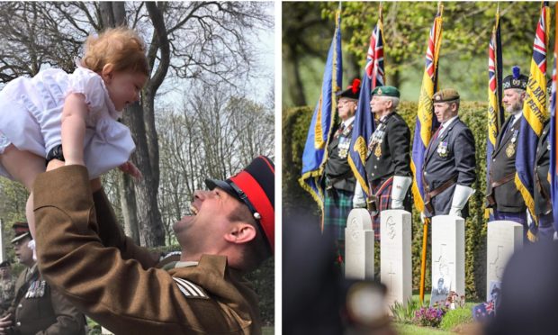 Sophie Strachan and dad Matthew/the Arbroath Anzac service.