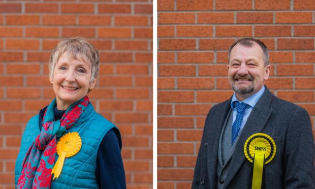 Newly-elected councillors Liz Barrett and Ian Massie.