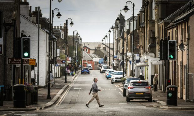 Carnoustie's High Street during the lockdown in April.