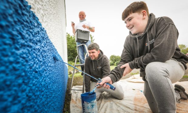 Community volunteer John Alexander and team have carried out a lot of decorating work at the St James FC Pavillion on behalf of the Fairfield community and sports hub.