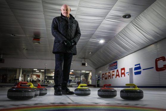 Forfar Indoor Sports owner Mike Ferguson at the empty town curling rink.