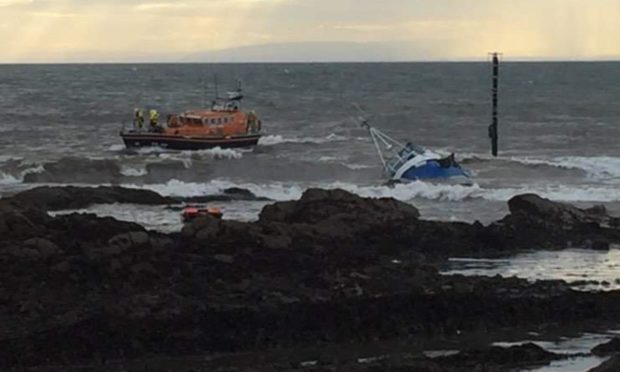 The RNLI lifeboat called to the stricken fishing vessel off Pittenweem.