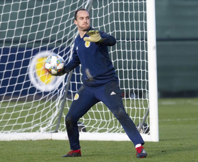 Jamie MacDonald trains with Scotland squad in 2018.