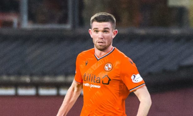 Sam Stanton in his final appearance for Dundee United last December.