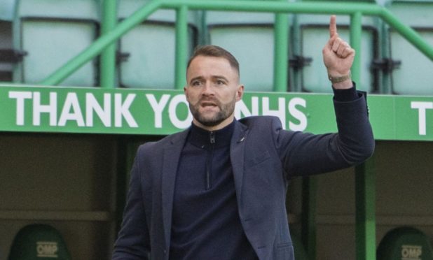 Dundee manager James McPake on the sidelines during the cup defeat at Hibs.