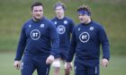 Zander Fagerson and Glasgow team-mate George Turner at Scotland training.