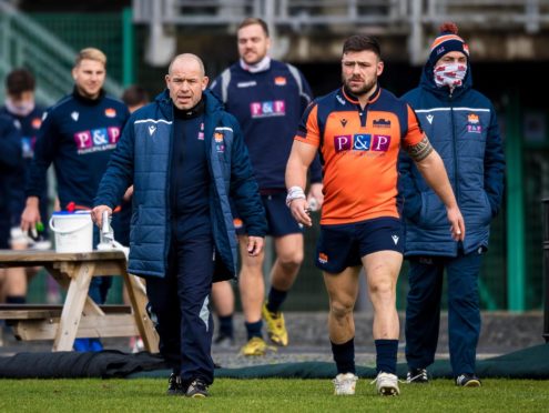 Head coach Richard Cockerill (left) and Rory Sutherland during Edinburgh Rugby training.