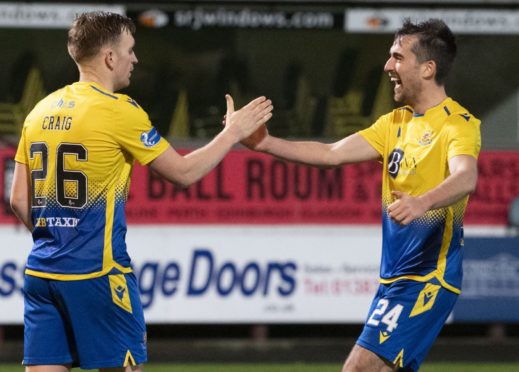 Liam Craig and Callum Booth celebrate getting to the semi-final.