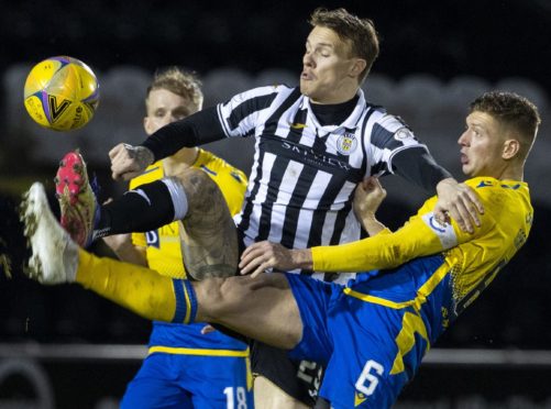 Liam Gordon in action against St Mirren.