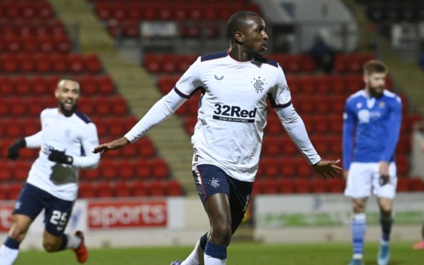 Rangers' Glen Kamara celebrates making it 2-0.