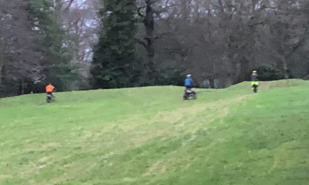 Bikers on the old Camperdown golf course.