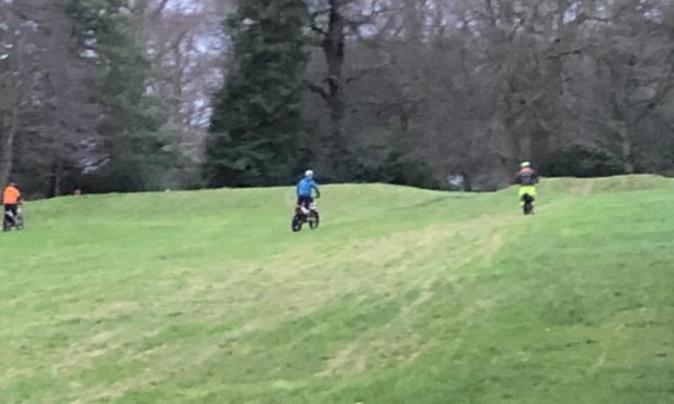 Bikers on the course.