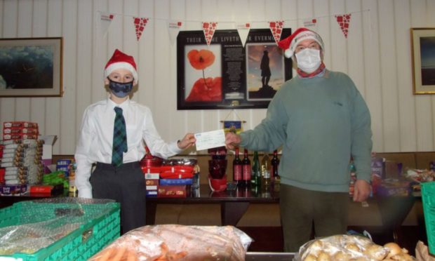 Ewan McAree with Carnoustie Legion branch chairman Davie Paton.