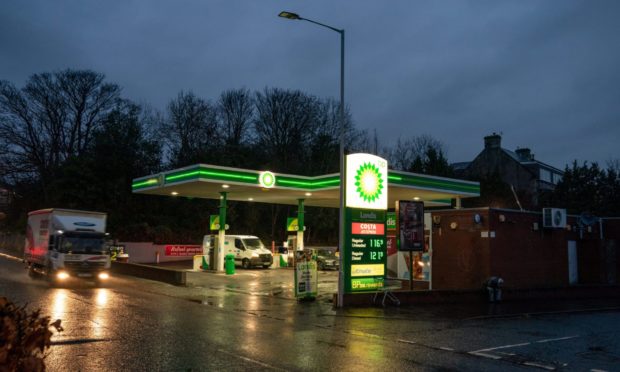 The BP filling station.