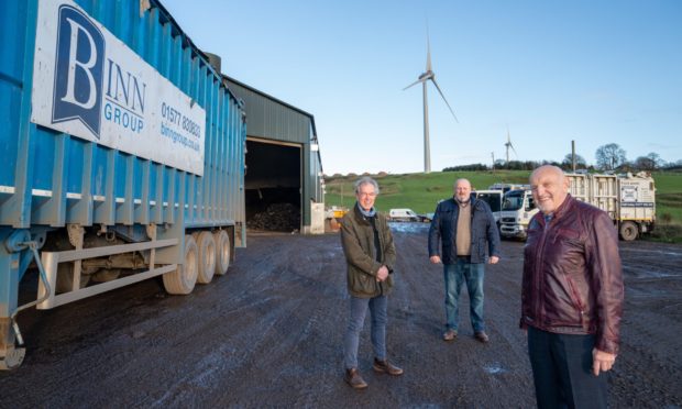 Chairman John MacGregor, Chief executive Allan MacGregor and  John Ferguson at the location of new £60m incinerator at Binn Farm.