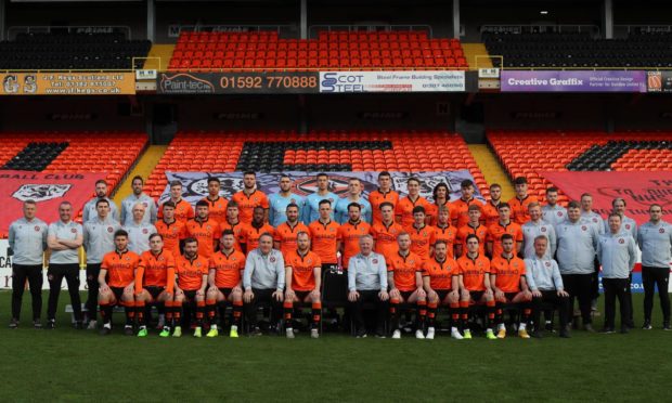 The Dundee United team photo which was heavily criticised by the Scottish Government